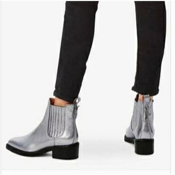Coach Shoes - Coach Bowery Chelsea Boot Silver Metallic Leather Comfort Ankle Size 7